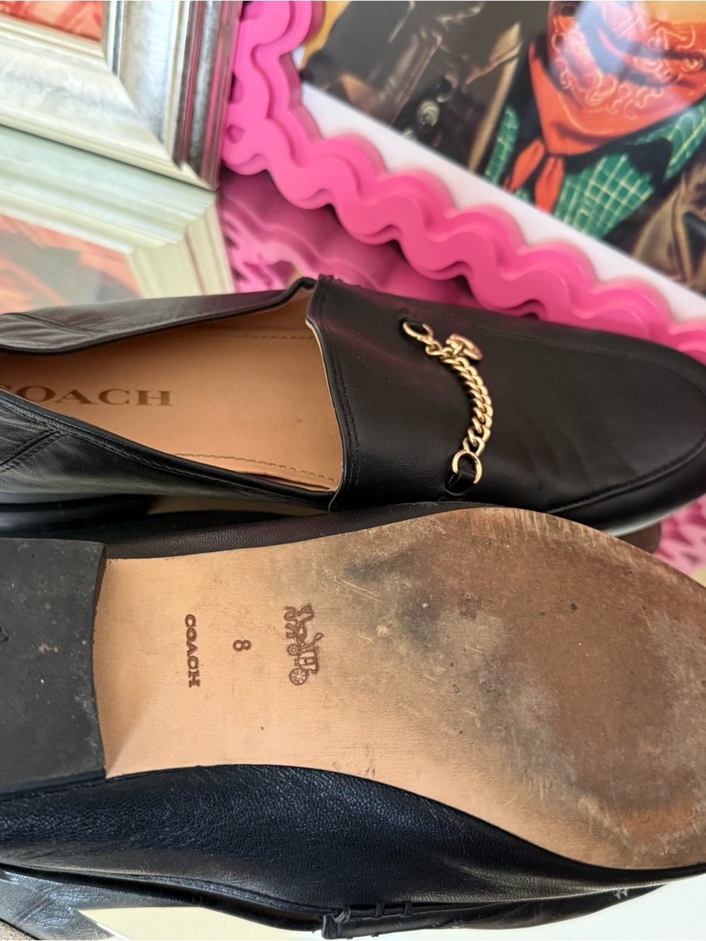 Coach Black Leather Hanna Loafers - Picture 4 of 4